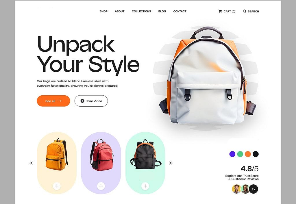 Web design, editorial site